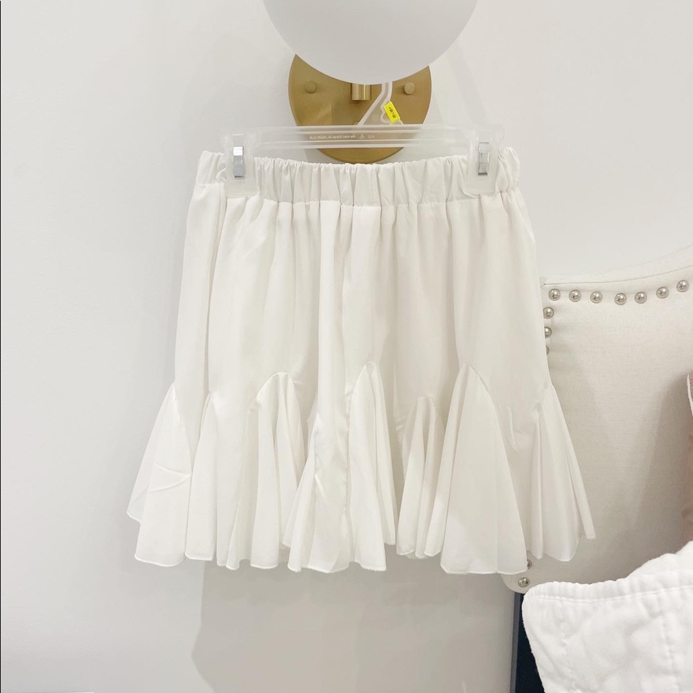 white mini skirt